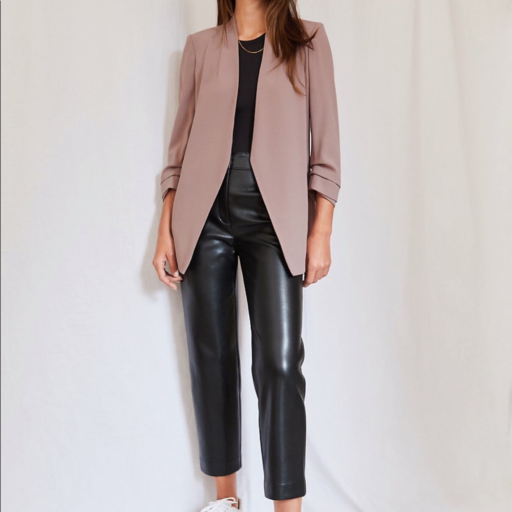 Babaton Taupe Open-Front Blazer